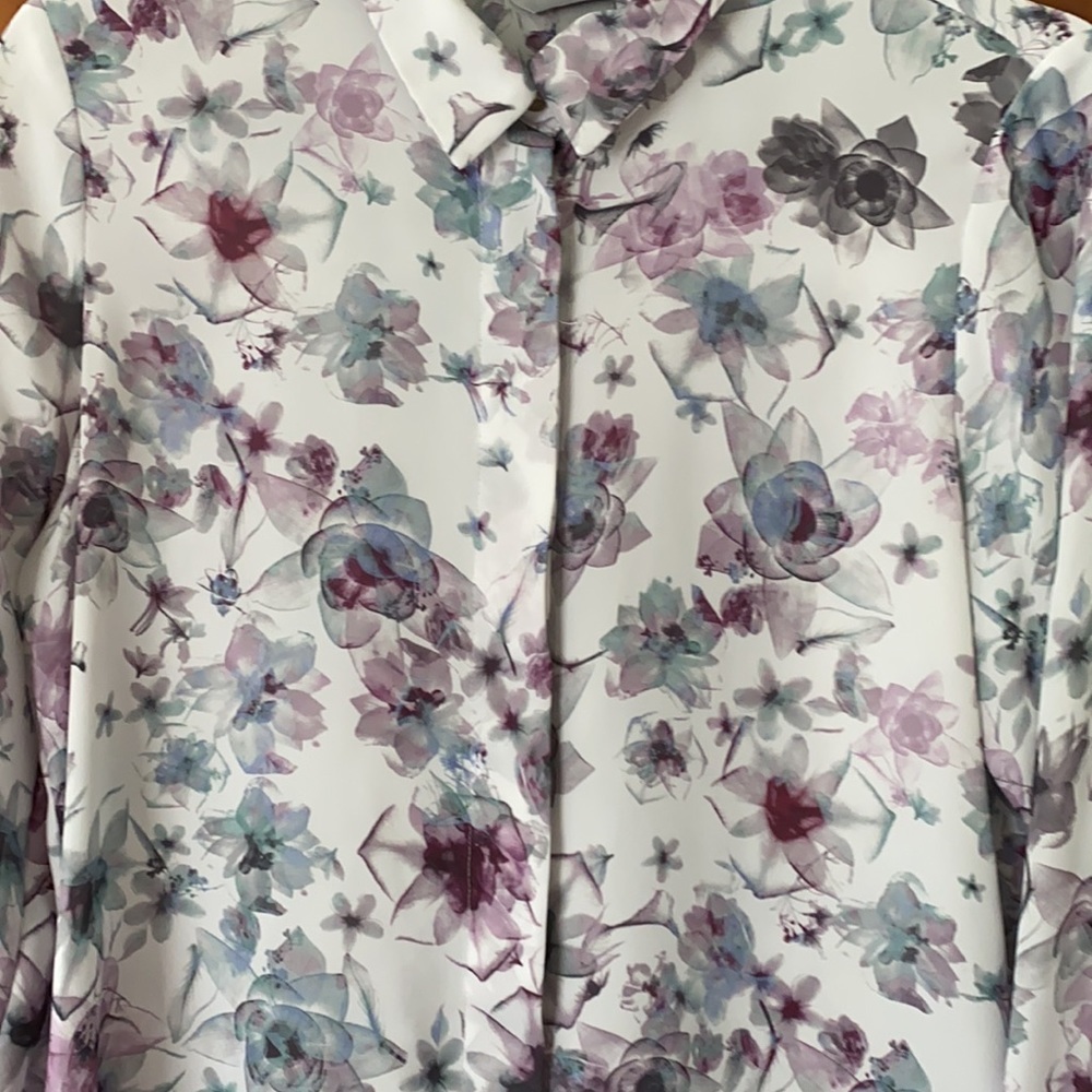 H&M flowers shirt white size 8 - Picture 2 of 12